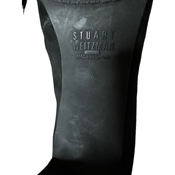 Stuart Weitzman Black Suede Pointed Toe Stiletto Heel Ankle Bootie 6.5 Career - Picture 8 of 10
